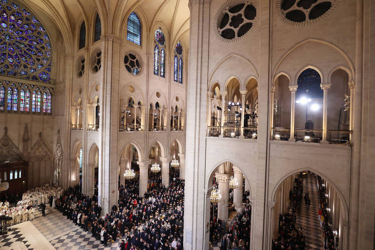 Cerimônia de reinauguração da Catedral de Notre-Dame, de Paris, em 8 de dezembro de 2024