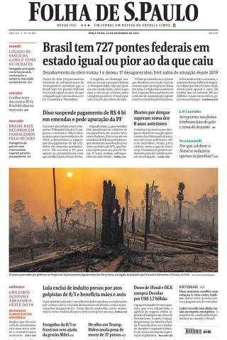 Capa da Edição Nacional da Folha