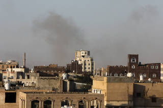 Smoke rises after Israeli strikes near Sanaa airport