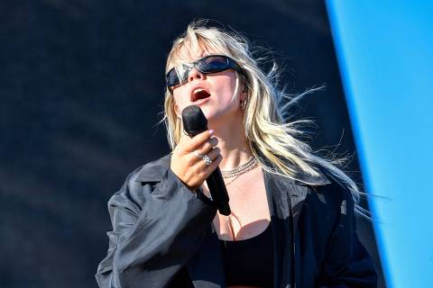 US singer Renee Rapp performs at the Outdoor stage during the Coachella Valley Music and Arts Festival in Indio, California, on April 14, 2024. (Photo by VALERIE MACON / AFP)