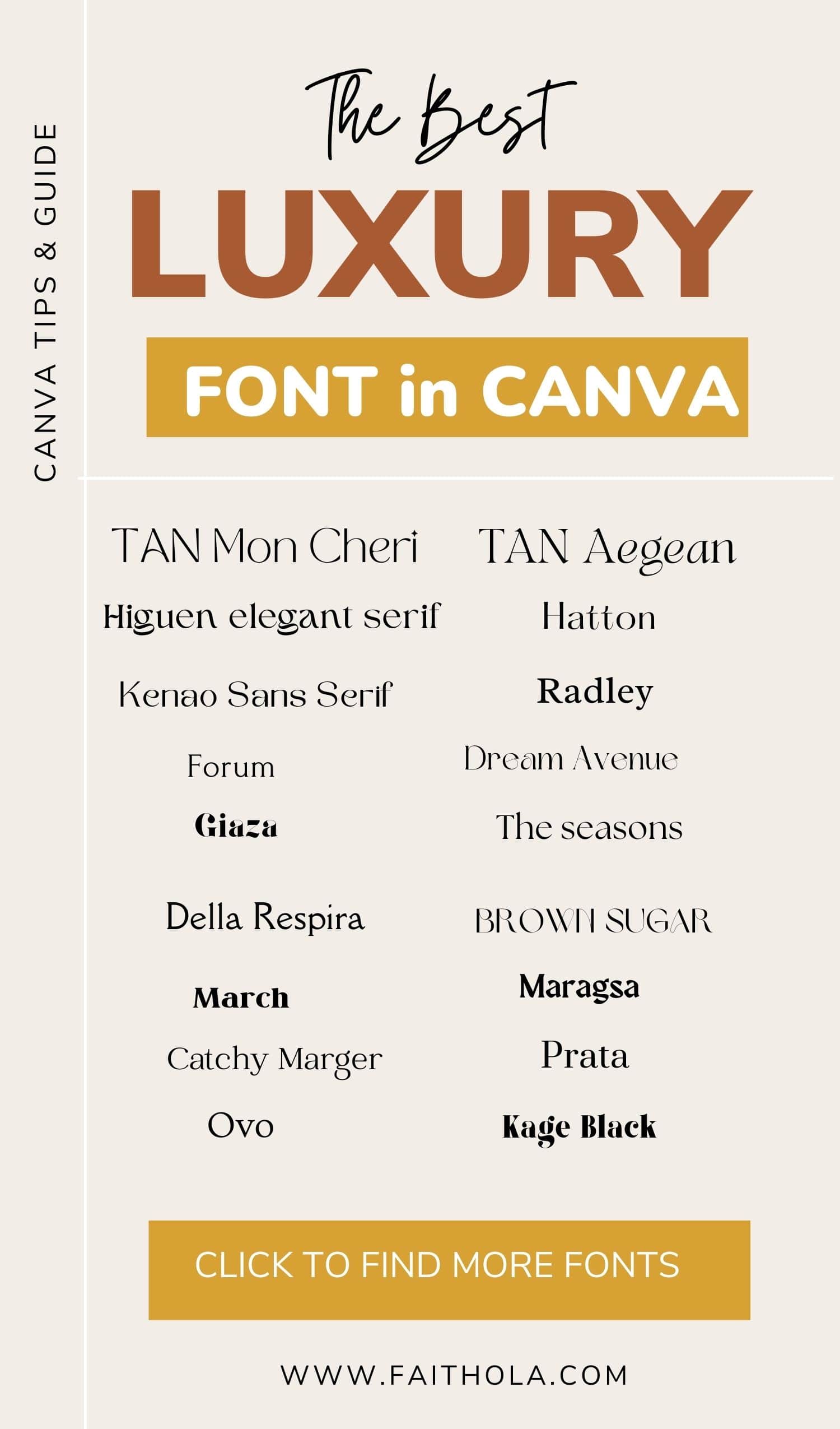 best luxury fonts in Canva - A list of best canva fonts