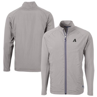 Arizona Diamondbacks Cutter & Buck Big & Tall Adapt Eco Knit Hybrid Recycled Raglan Full-Zip Jacket - Gray