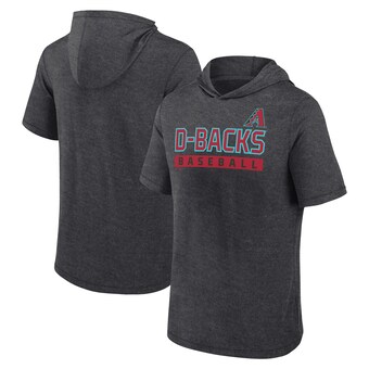 Arizona Diamondbacks Fanatics Push Short Sleeve Pullover Hoodie - Heather Charcoal