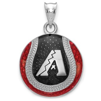 Arizona Diamondbacks Women's Sterling Silver Enameled Baseball Pendant