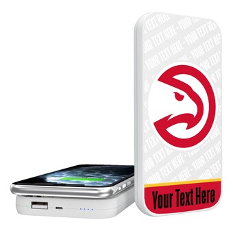 Atlanta Hawks Personalized 5000mAh Endzone Plus Design Wireless Magnetic Power Bank