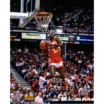 Dominique Wilkins Atlanta Hawks Fanatics Authentic Autographed 16" x 20" 1988 Dunk Contest Two Hand Reverse Dunk Photograph