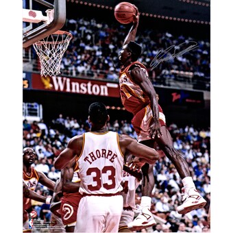 Dominique Wilkins Atlanta Hawks Fanatics Authentic Autographed 16" x 20" Dunk vs Houston Rockets Photograph