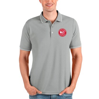 Atlanta Hawks Antigua Affluent Polo - Heathered Gray