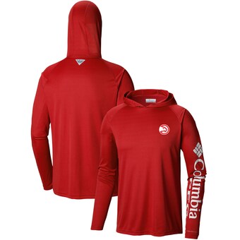  Atlanta Hawks Columbia  Terminal Tackle Long Sleeve Hoodie T-Shirt - Red