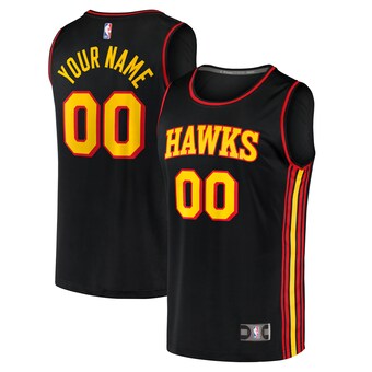 Atlanta Hawks Fanatics Fast Break Replica Custom Jersey Black - Statement Edition