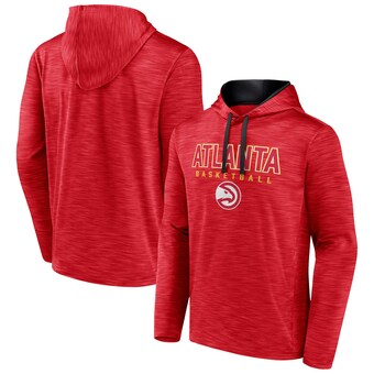 Atlanta Hawks Fanatics Fast Break Pullover Hoodie - Heather Red