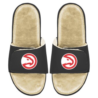 Atlanta Hawks ISlide Men's Faux Fur Slide Sandals - Black/Tan