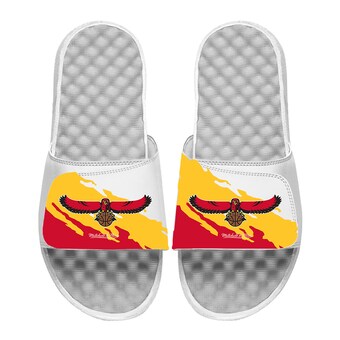  Atlanta Hawks ISlide x Mitchell & Ness Paint Stripe Slide Sandals - White