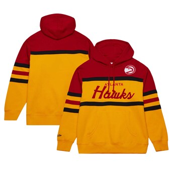Atlanta Hawks Mitchell & Ness Head Coach Pullover Hoodie - Gold/Red