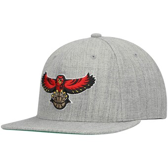 Atlanta Hawks Mitchell & Ness Hardwood Classics Team 2.0 Snapback Hat - Heathered Gray