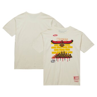 Atlanta Hawks Mitchell & Ness x Tats Cru Hardwood Classics City T-Shirt - Cream