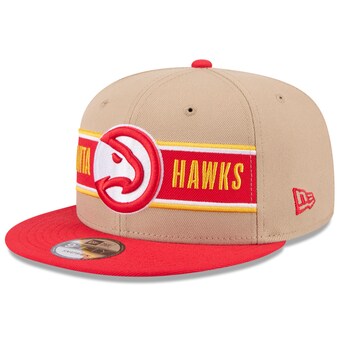 Atlanta Hawks New Era 2024 NBA Draft 9FIFTY Snapback Hat - Tan/Red