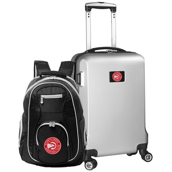 Atlanta Hawks MOJO Deluxe 2-Piece Backpack and Carry-On Set - Silver