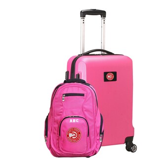 Atlanta Hawks MOJO Personalized Deluxe 2-Piece Backpack & Carry-On Set - Pink