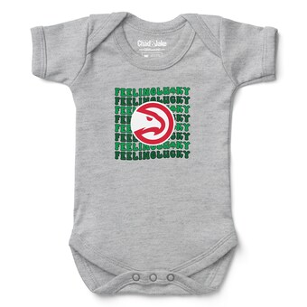 Atlanta Hawks Chad & Jake Newborn & Infant St. Patrick's Day Feeling Lucky Bodysuit - Heather Gray