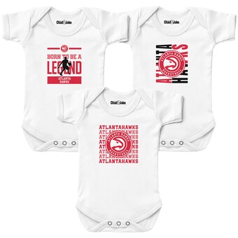 Atlanta Hawks Chad & Jake Newborn & Infant 3-Pack Bodysuit Set - White