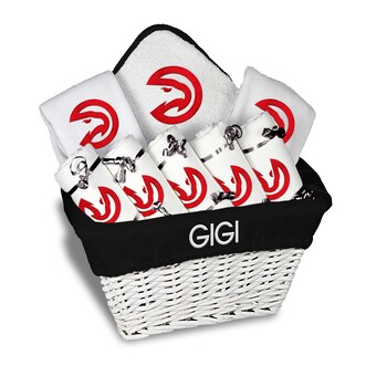 Atlanta Hawks Newborn & Infant Personalized Large Gift Basket - White