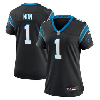 Women's Carolina Panthers Number 1 Mom Nike Black Game Jersey