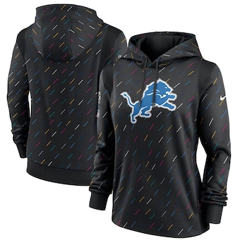 Women's Detroit Lions Nike Anthracite NFL Crucial Catch Therma Pullover Hoodie