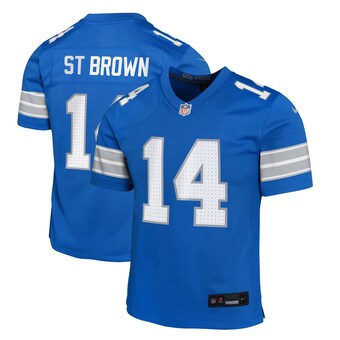 Youth Detroit Lions Amon-Ra St. Brown Nike Blue Team Player Game Jersey