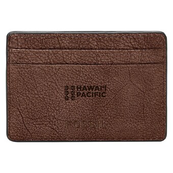 Hawaii Pacific Sharks Fossil Steven Card Case - Brown