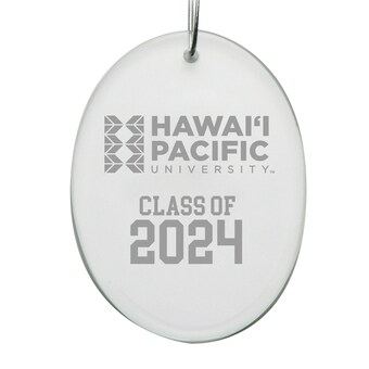 Hawaii Pacific Sharks Class of 2024 2.75'' x 3.75'' Glass Oval Ornament