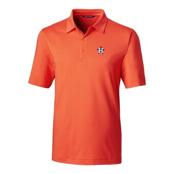 Men's Houston Astros Cutter & Buck Orange Big & Tall Forge Pencil Stripe Polo