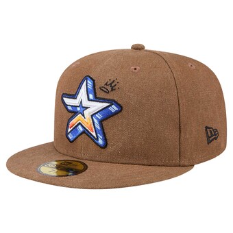 Men's Houston Astros  New Era Brown Logo Scribble 59FIFTY Fitted Hat