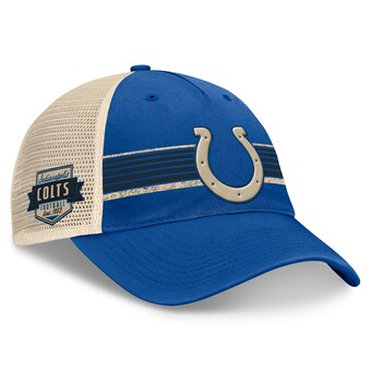 Men's Indianapolis Colts Fanatics Royal/Natural Center Stripe Trucker Adjustable Hat