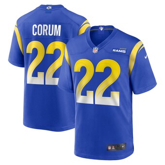 Men's Nike Blake Corum Royal Los Angeles Rams 2024 NFL Draft Game Player Jersey