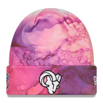 Youth Los Angeles Rams New Era Pink 2022 NFL Crucial Catch Knit Hat