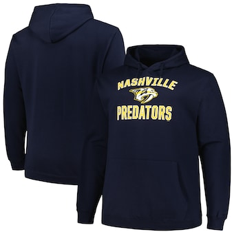 Men's Nashville Predators Profile Navy Big & Tall Arch Over Logo Pullover Hoodie