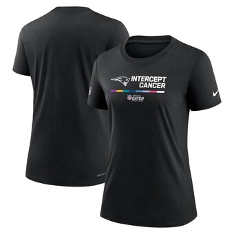 Women's New England Patriots Nike Black 2022 NFL Crucial Catch Performance T-Shirt