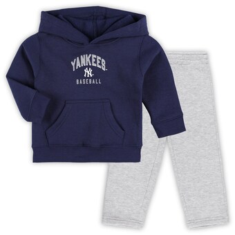 Infant New York Yankees Navy/Heather Gray Play by Play Pullover Hoodie & Pants Set