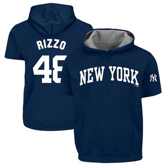 Men's New York Yankees Anthony Rizzo Profile Navy Big & Tall Fleece Short Sleeve Hoodie