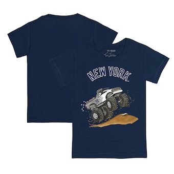 Toddler New York Yankees Tiny Turnip Navy Monster Truck T-Shirt