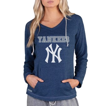 Women's New York Yankees Concepts Sport Navy Mainstream Terry Long Sleeve Hoodie Top