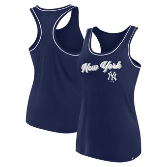 Women's New York Yankees Fanatics Navy Wordmark Logo Racerback Tank Top