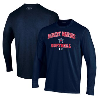 Robert Morris Colonials Under Armour Arch Softball Performance Long Sleeve T-Shirt - Navy