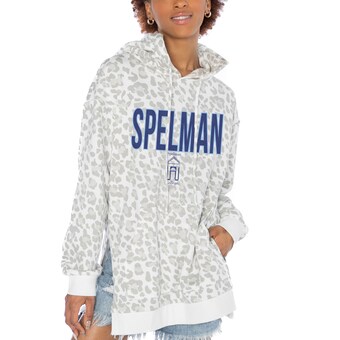  Spelman College Jaguars Gameday Couture Women's Fierce Fan Side-Slit Pullover Hoodie - White