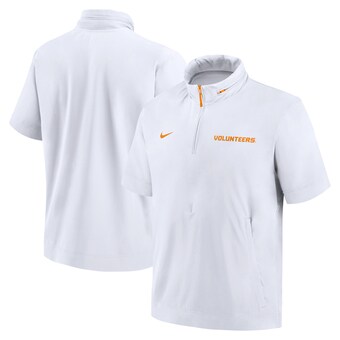 Tennessee Volunteers Nike 2024 Sideline Coach Short Sleeve Half-Zip Hoodie Jacket - White