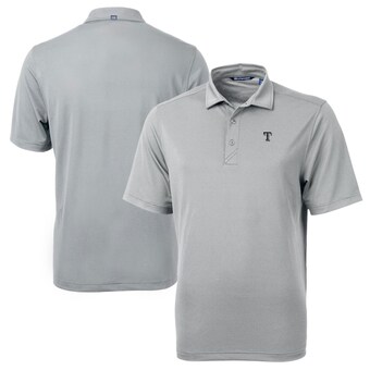 Men's Texas Rangers Cutter & Buck Gray Big & Tall Virtue Eco Pique Recycled Polo