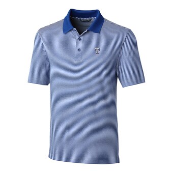 Men's Texas Rangers Cutter & Buck Royal Big & Tall Forge Tonal Stripe Polo