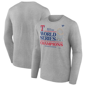 Men's Texas Rangers  Fanatics Heather Gray 2023 World Series Champions Locker Room Big & Tall Long Sleeve T-Shirt