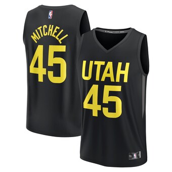 Men's Utah Jazz Donovan Mitchell Fanatics Black Fast Break Replica Player Jersey - Statement Edition